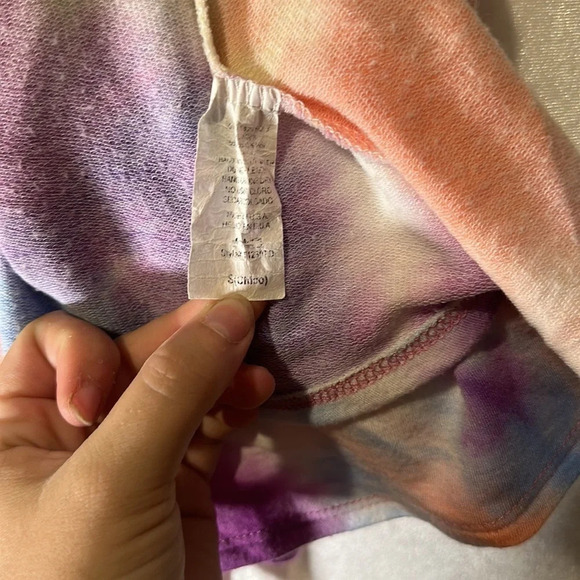 Colorful tie dye Cream n Sugar USA half sleeve top size small - Picture 4 of 4